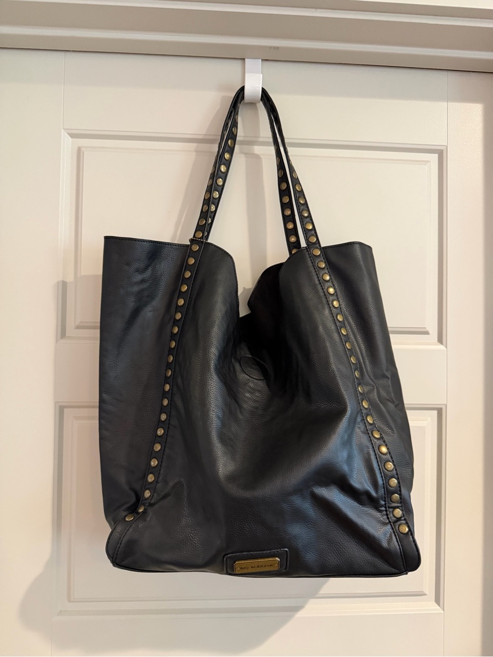 Big Buddha Black Stud-Trim Tote Bag